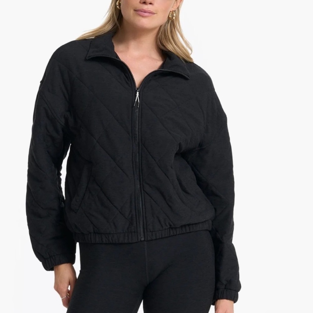 Vuori Black Quilted Zip-Front Jacket